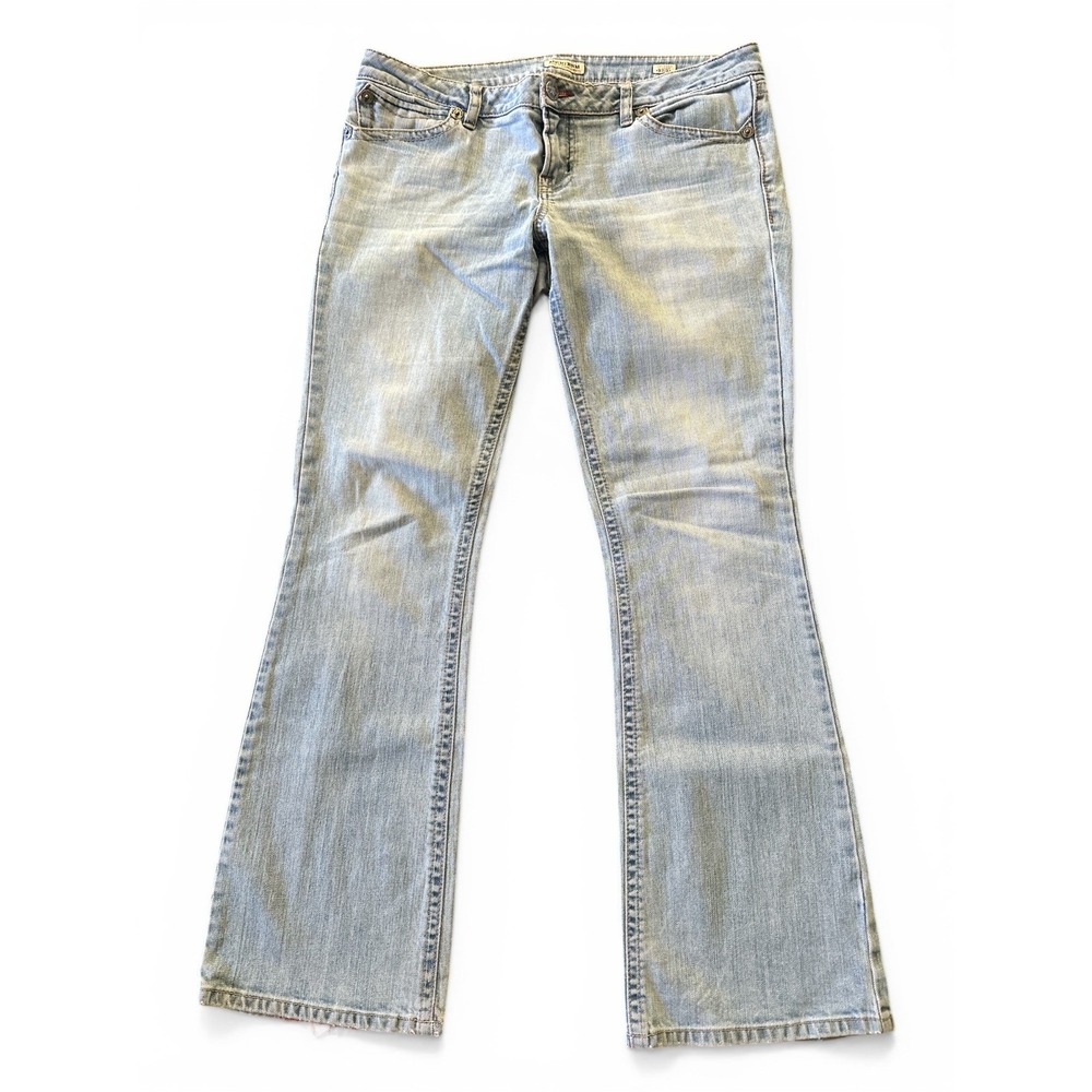 Y2K MEK DNM Cypress Bootcut Flare Jeans Distressed Faded 38x33 Embroidered